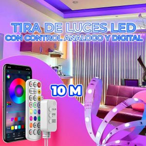 Tira Led Rgb 10 M Luces Led Ritmo Musical Conexión Bluetooth