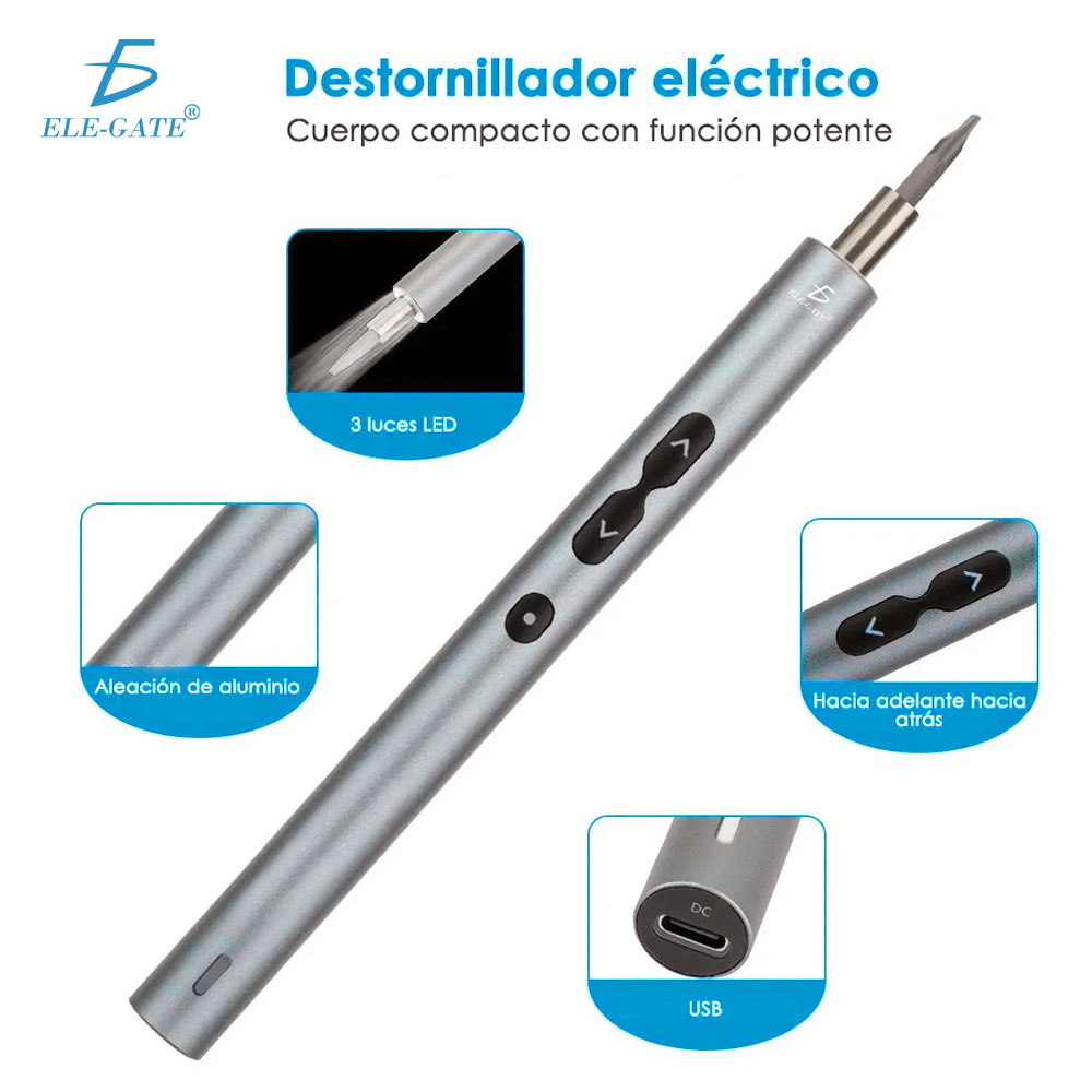 Mini Destornilladores Eléctricos Kit Con 24 Puntas 3 Led - Image 6