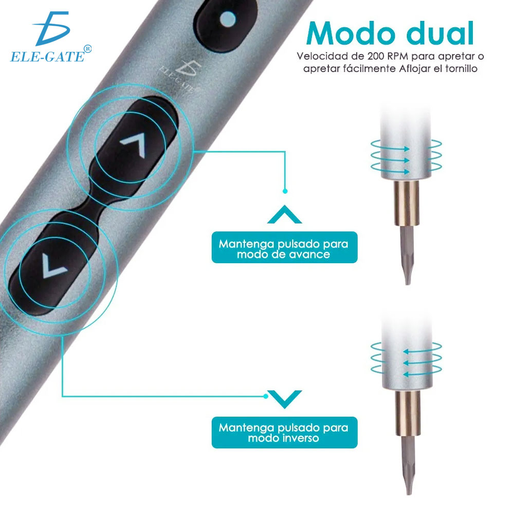 Mini Destornilladores Eléctricos Kit Con 24 Puntas 3 Led - Image 7