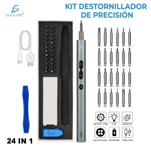 Mini Destornilladores Eléctricos Kit Con 24 Puntas 3 Led