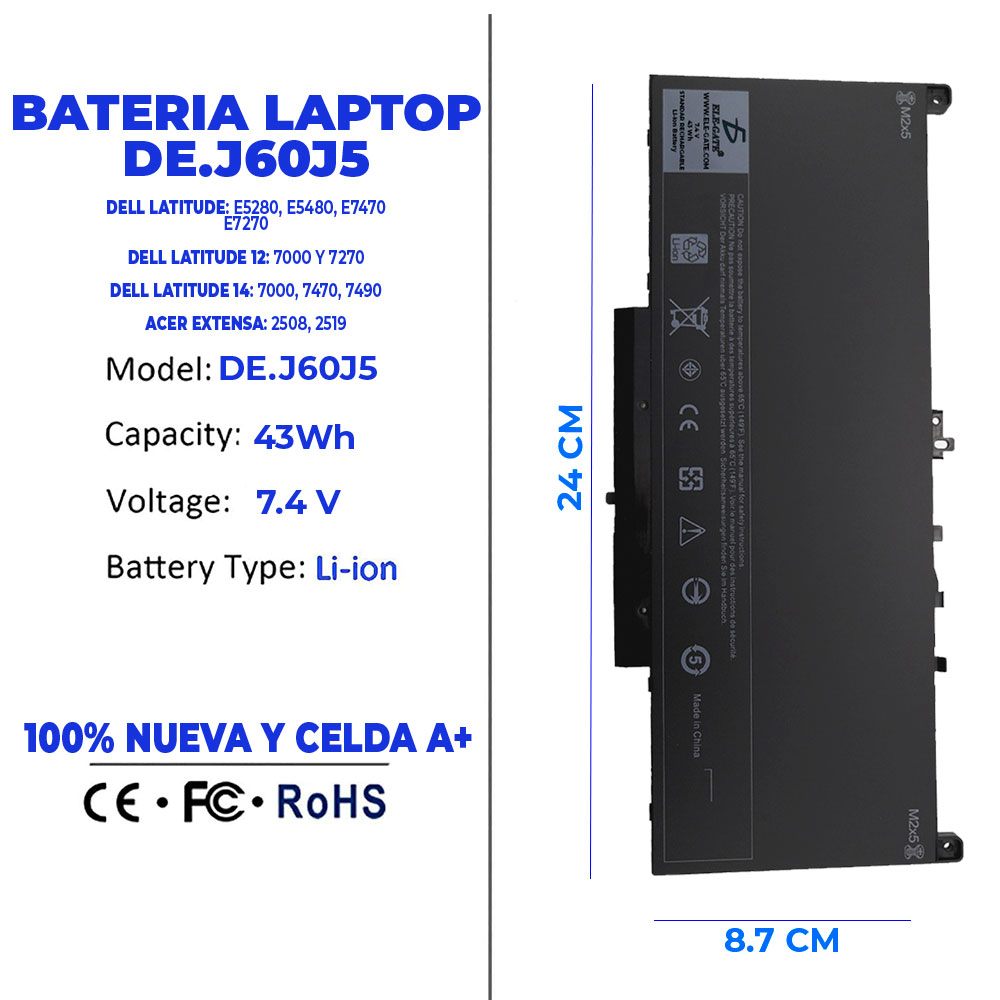 Bateria Laptop Compatible Dell Latitude E7270 E7470 55wh Type J60j5 - Image 3