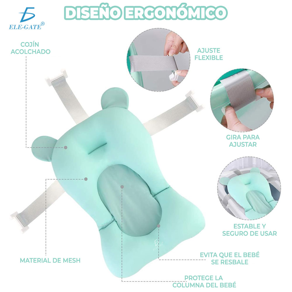 Cojín Para Tina Para Baño Del Bebé Antideslizante - Image 5