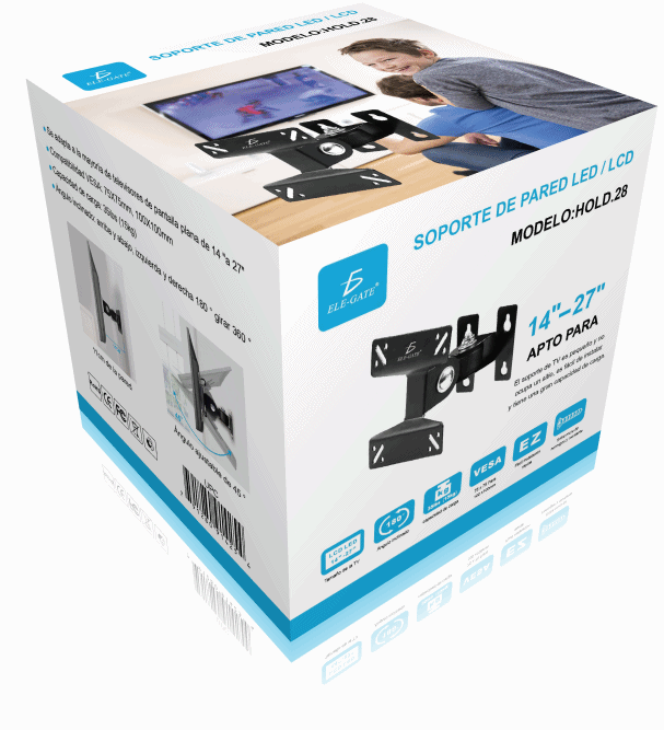 Soporte Pantalla Tv Pared Vesa 14 A 24 Pulgadas 180 grados - Image 5