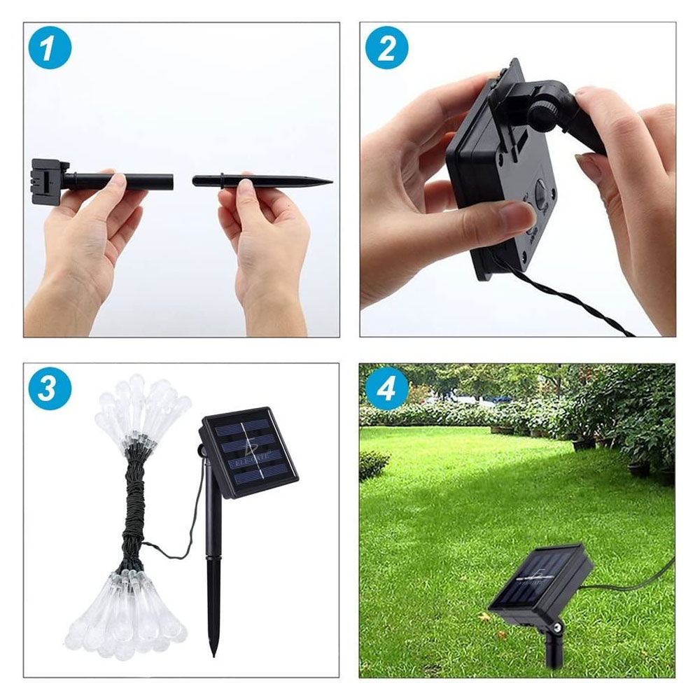 Guirnalda Solar De Exterior Luces 3m 20 Led Jardin - Image 5