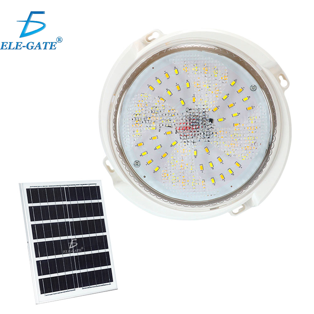 Lampara Solar Led Circular con Control Remoto Pared Exterior Calidad