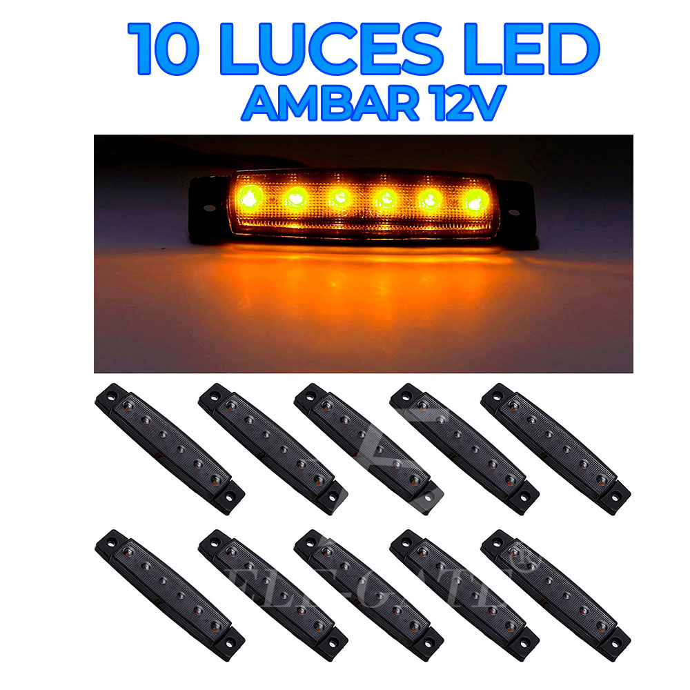 10 Led Luces Laterales De Marcador Para Camión Remolque Ámbar