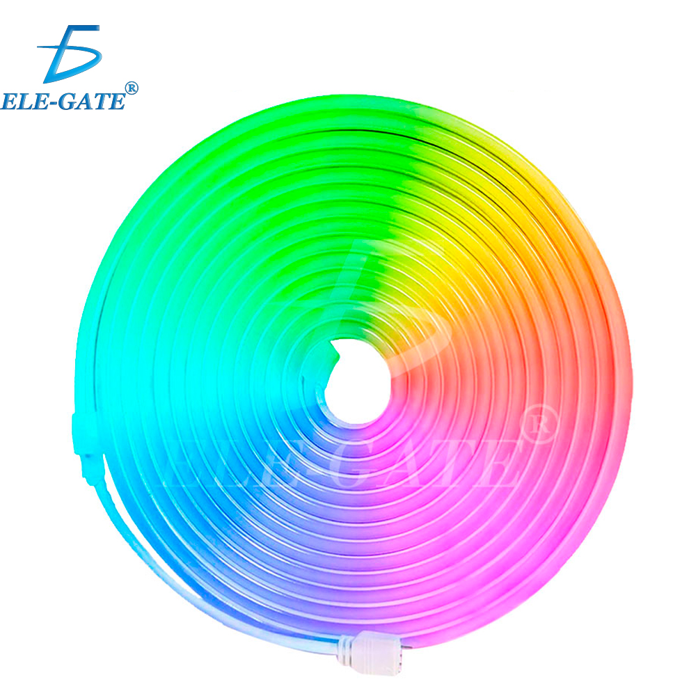Tira De Luz Led Rgb De Neón Ip65 Flexible Bluetooth De 5m