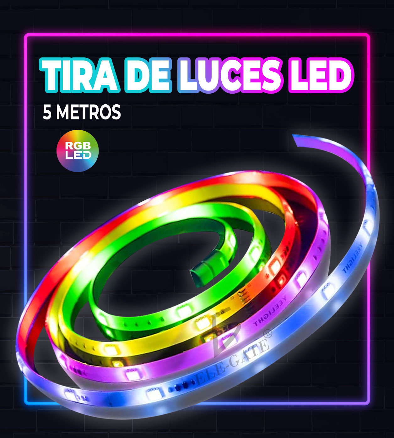 Tira De Luces Led Rgb 5050 Decoración Que Cambia De Color 5M
