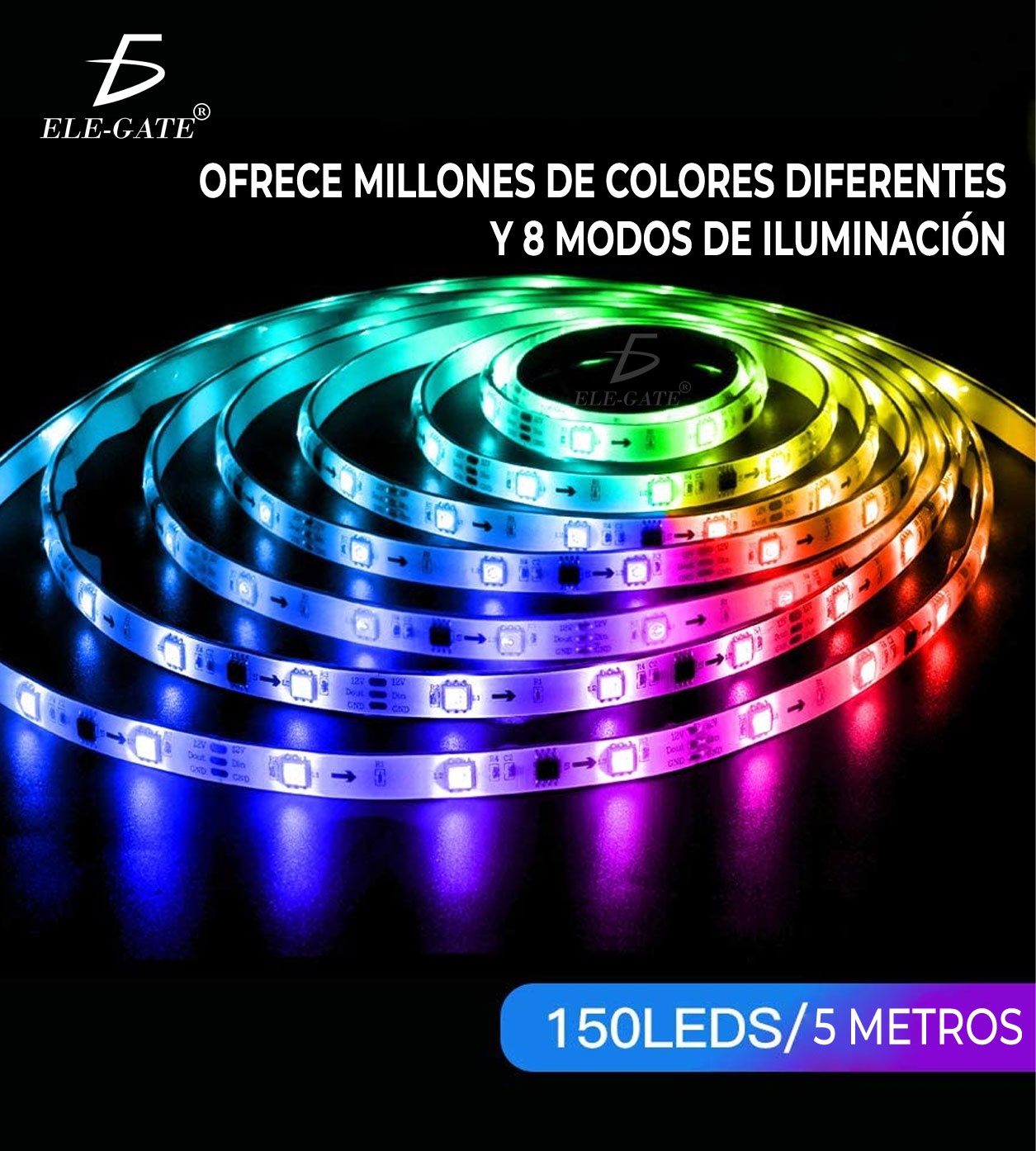 Tira De Luces Led Rgb 5050 Decoración Que Cambia De Color 5M - Image 2