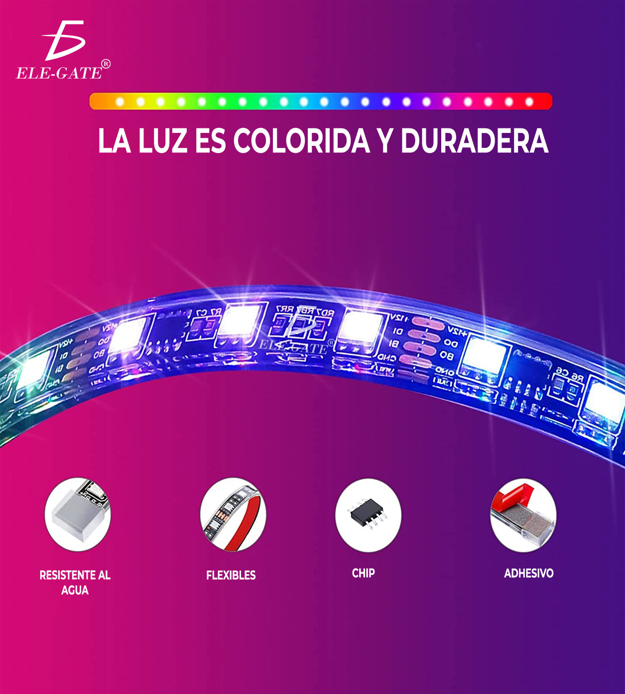 Tira De Luces Led Rgb 5050 Decoración Que Cambia De Color 5M - Image 3