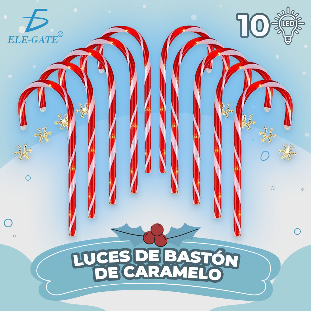 10 Luces de bastón de Caramelo de 26 Pulgadas