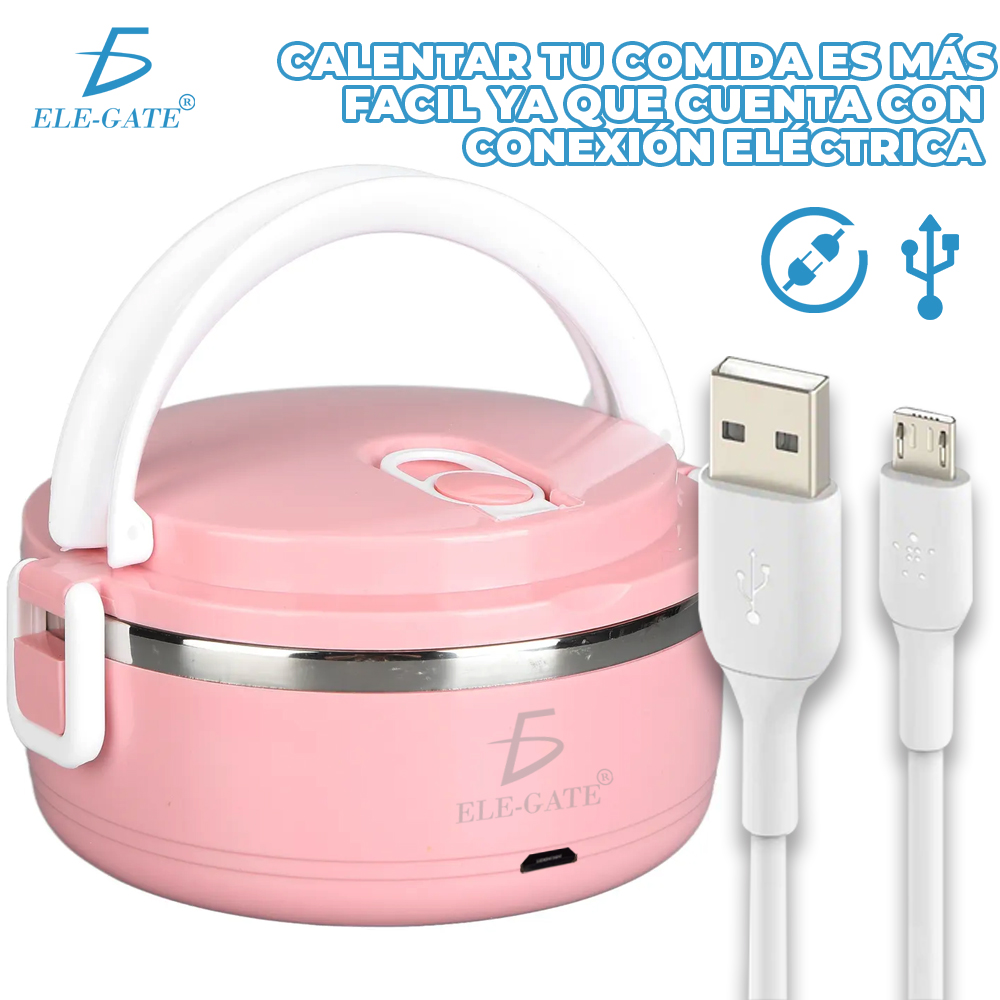 Loncheras Eléctrica de Acero Inoxidable con Calefacción conexión USB - Image 4