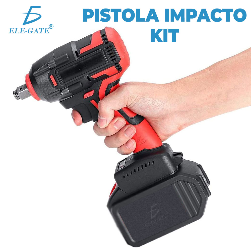 Kit Pistola Impacto Llave Inalámbrica Batería Atverce - Image 2