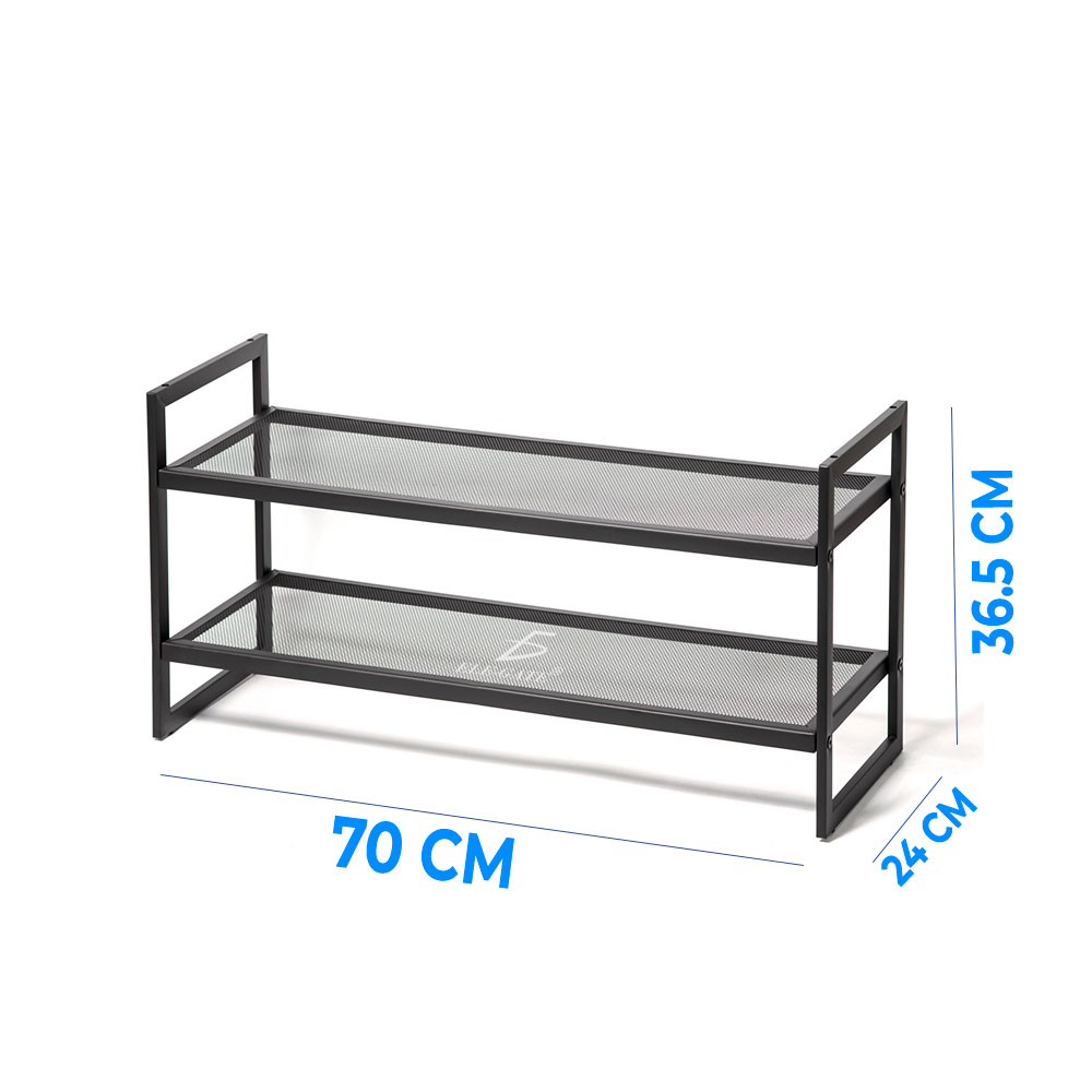 Zapatero Apilable de 2 Niveles Organizador de Zapatos con Rejilla de Alambre ajustable - Image 4