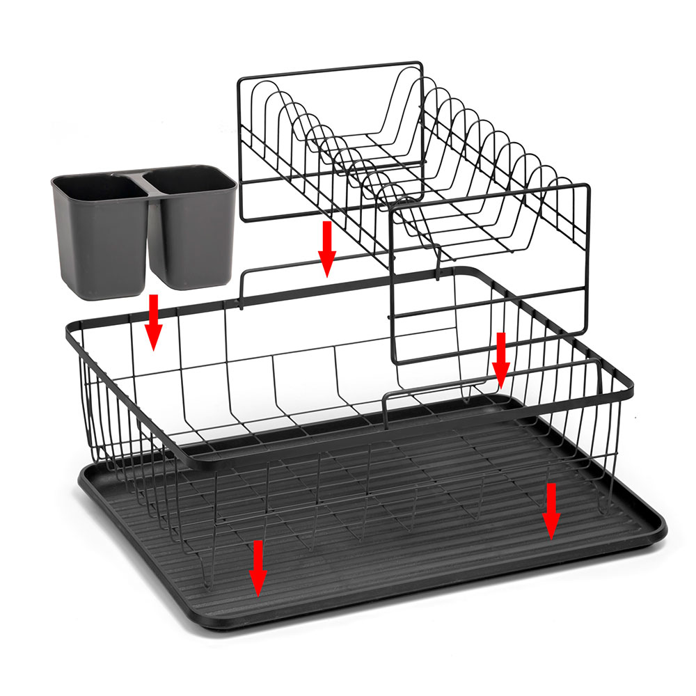 Escurridor de Platos Organizador de Platos con Soporte para Utensilios - Image 3