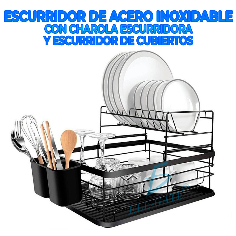 Escurridor de Platos Organizador de Platos con Soporte para Utensilios - Image 5