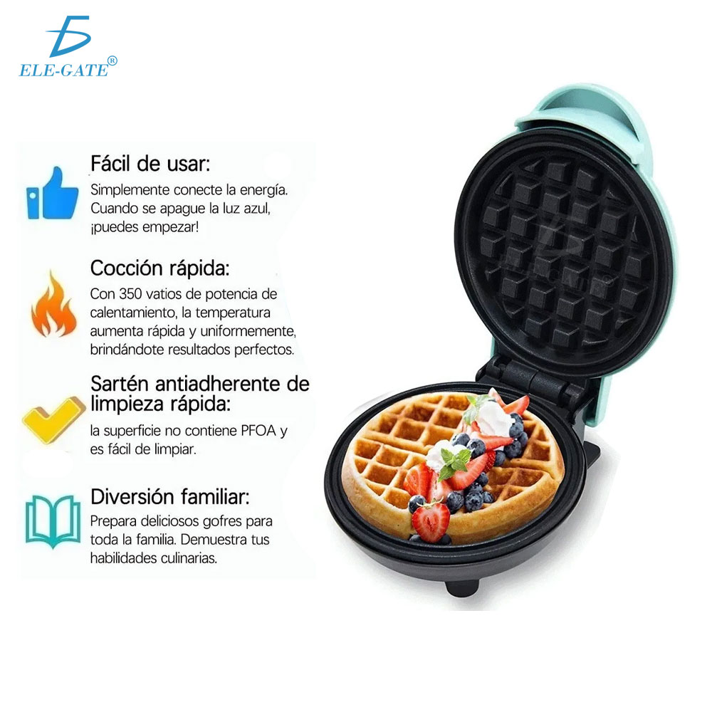 Máquina Pequeña Para Hacer Waffles Para Desayunos Redonda - Image 7