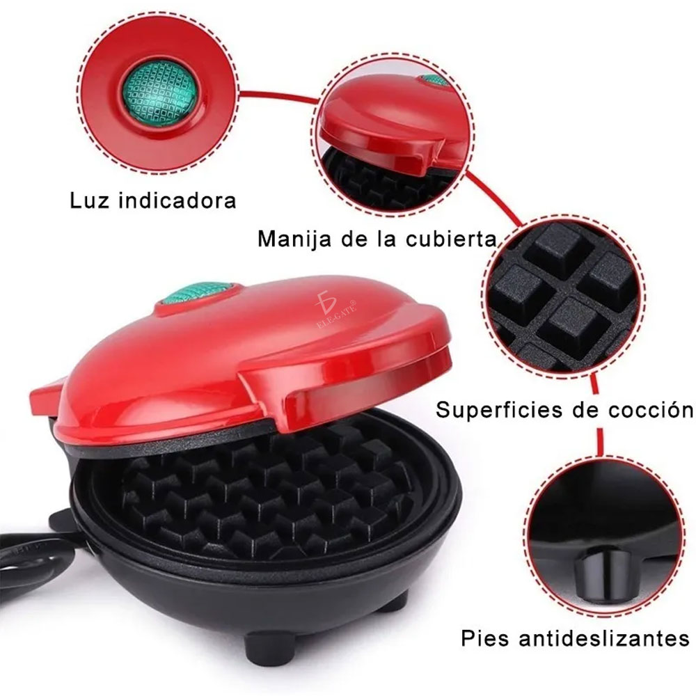 Máquina Pequeña Para Hacer Waffles Para Desayunos Redonda - Image 6