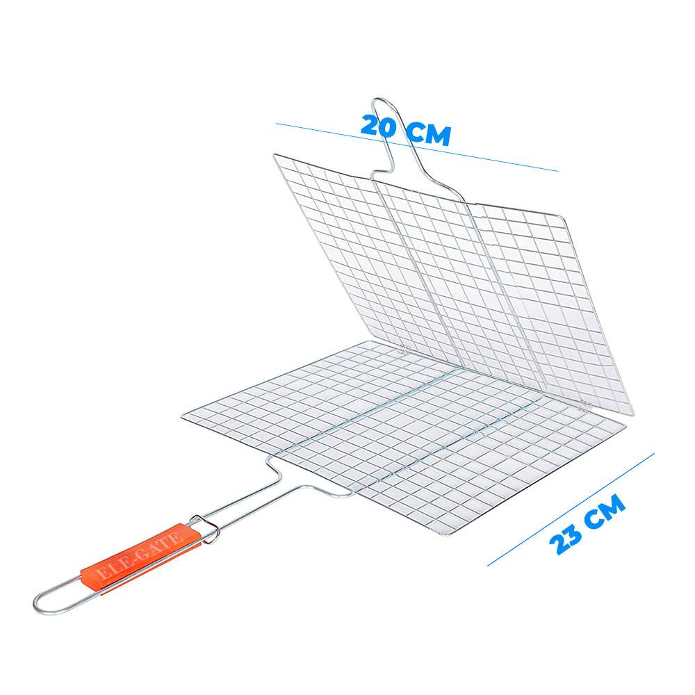 Pinza Parrilla Rejilla Malla Barbacoa Portatil Asador 23X20CM - Image 4