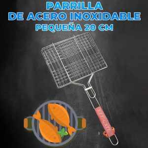 Pinza Parrilla Rejilla Malla Barbacoa Portatil Asador  23X20CM
