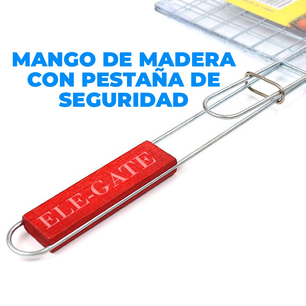 Pinza Parrilla Rejilla Malla Barbacoa Portatil Asador 23X20CM - Image 5