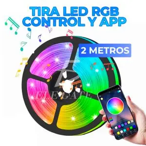 Tiras De Luces Led 5050 Rgb 2 Metros App Bluetooth Control