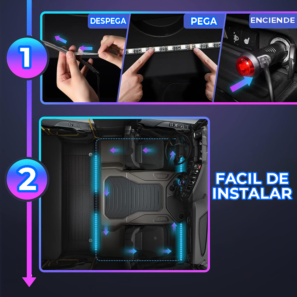 Tiras 48 Led Rgb Interior Control Remoto y App - Image 2