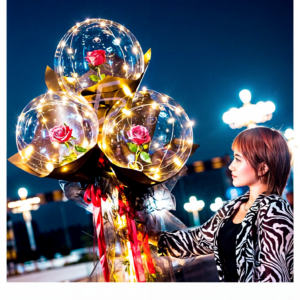 Rose Bouquet con Luz Led Luminoso Navidad Decora Regalo