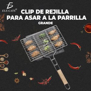 Pinza Parrilla Rejilla Malla Barbacoa Portatil Asador Fiesta Grande 65X36CM