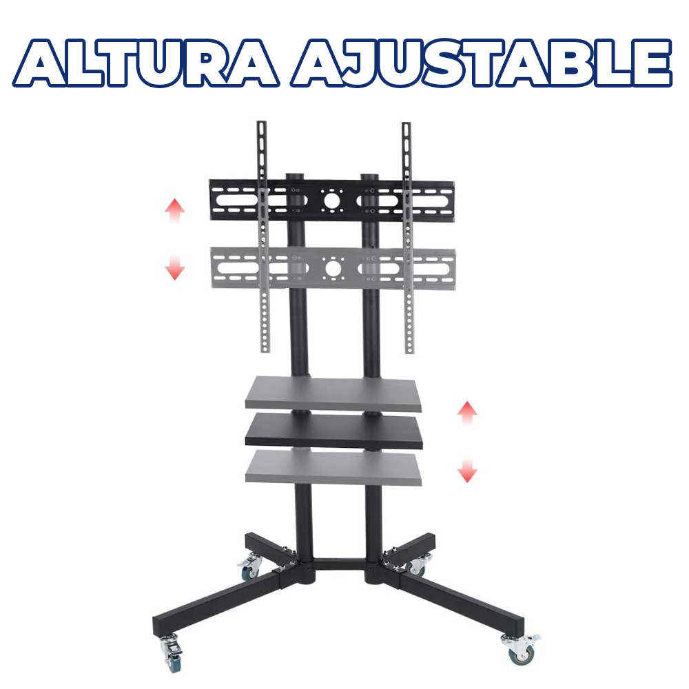 Soporte de TV Móvil con Ruedas para Televisores de Pantalla Plana Curva - Image 3