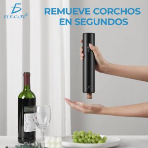 Abrebotellas Sacacorchos Automático Eléctrico Para Vino Tinto Negro