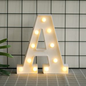 Led Letras A 3d Luces Foco Lampara Decora Abecedario