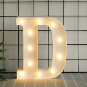 Led Letras D 3d Luces Foco Lampara Decora Abecedario