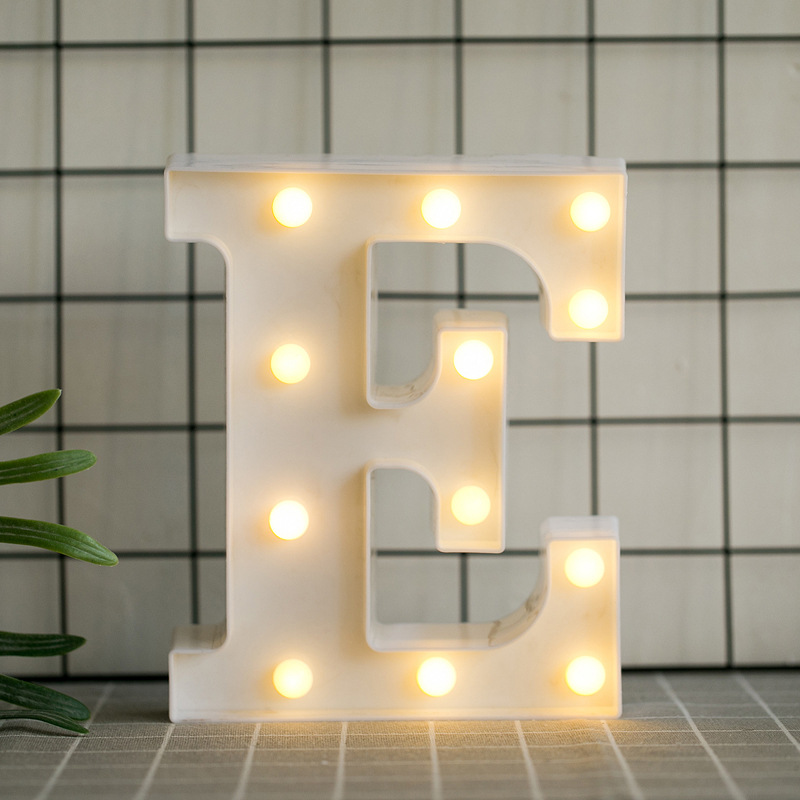 Led Letras E 3d Luces Foco Lampara Decora Abecedario