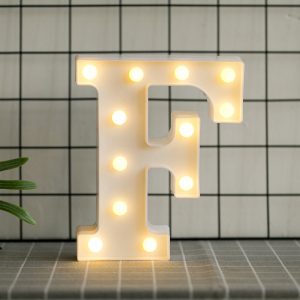 Led Letras F 3d Luces Foco Lampara Decora Abecedario
