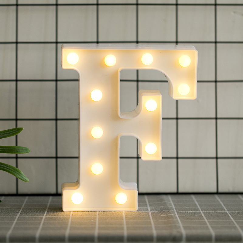 Led Letras F 3d Luces Foco Lampara Decora Abecedario