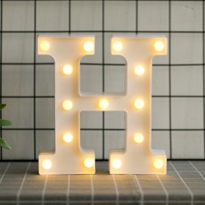 Led Letras H 3d Luces Foco Lampara Decora Abecedario