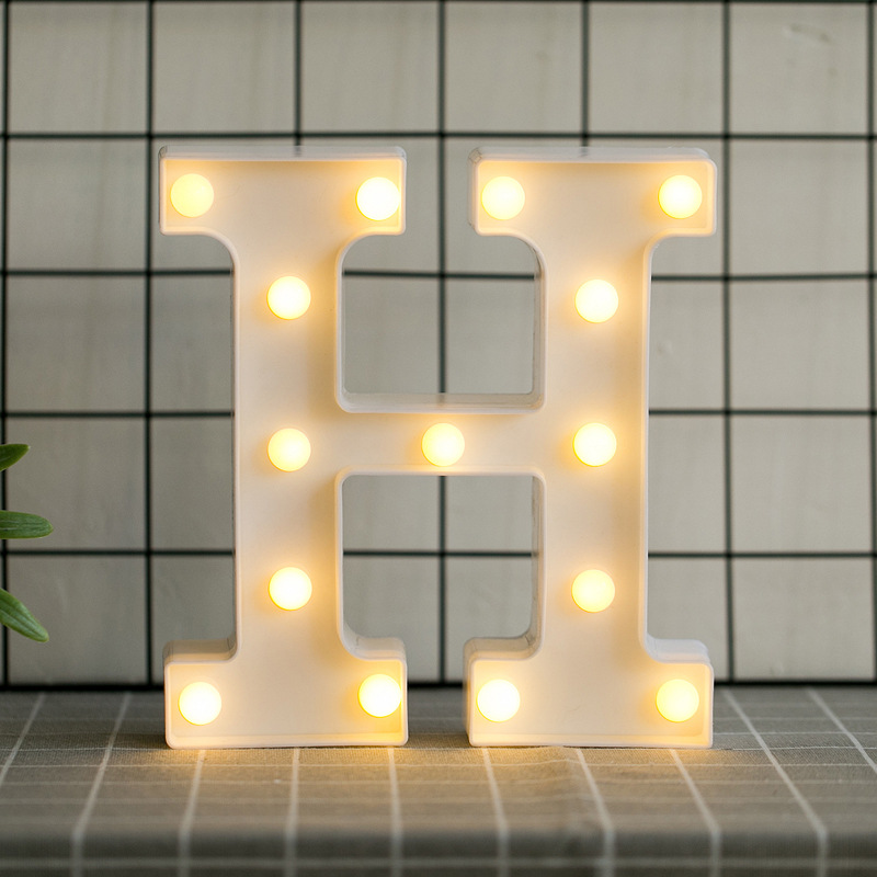 Led Letras H 3d Luces Foco Lampara Decora Abecedario