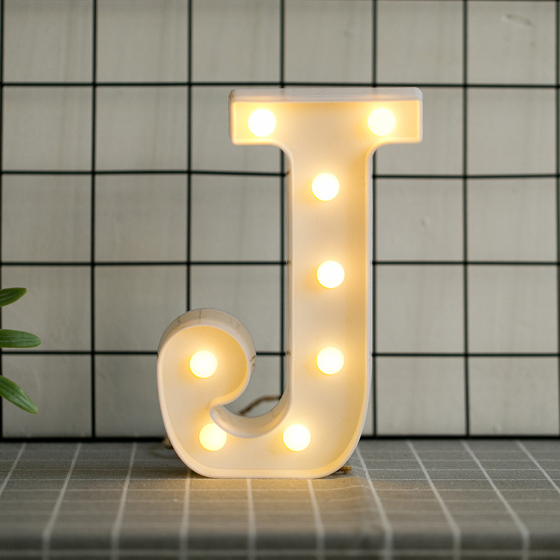 Led Letras J 3d Luces Foco Lampara Decora Abecedario