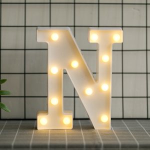Led Letras N 3d Luces Foco Lampara Decora Abecedario