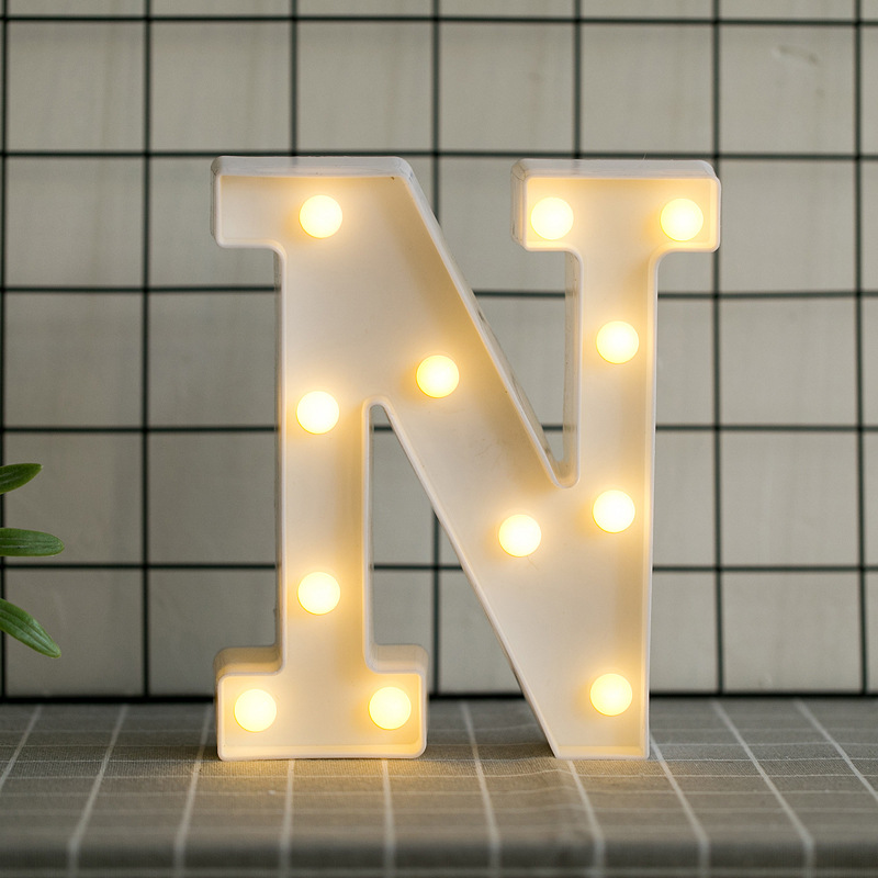 Led Letras N 3d Luces Foco Lampara Decora Abecedario