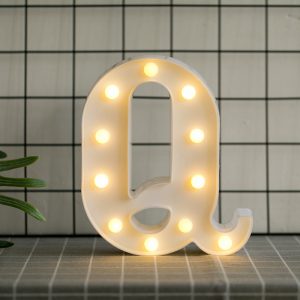 Led Letras Q 3d Luces Foco Lampara Decora Abecedario