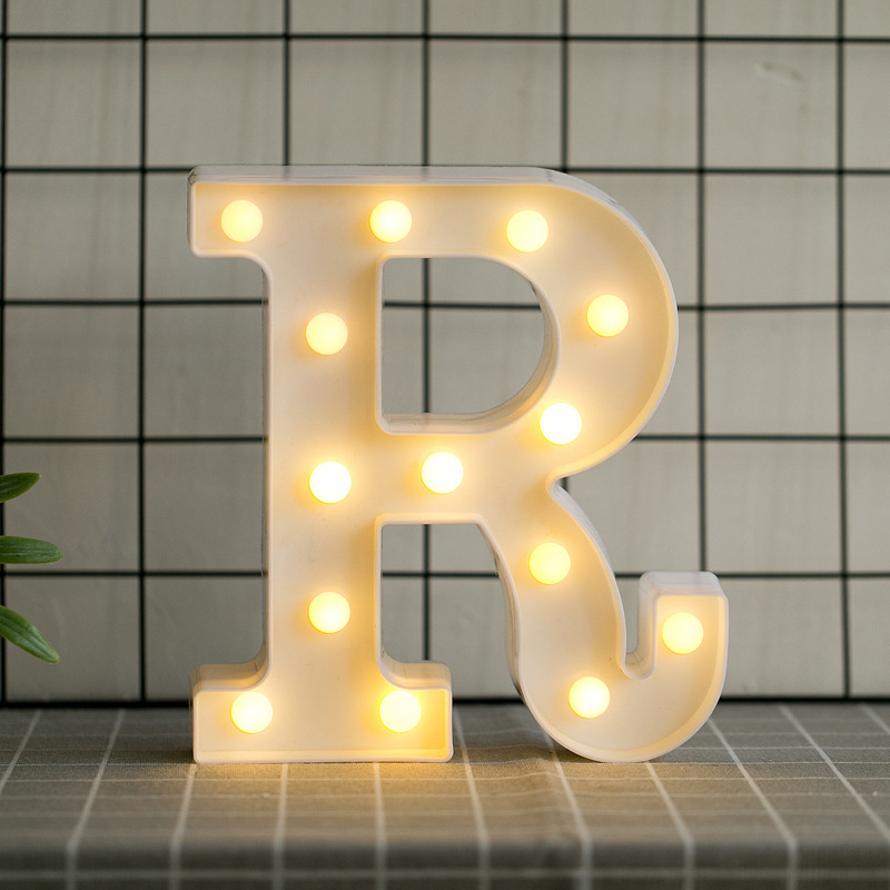 Led Letras R 3d Luces Foco Lampara Decora Abecedario