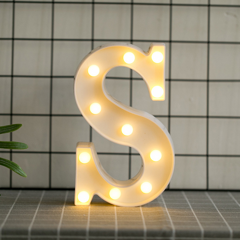 Led Letras S 3d Luces Foco Lampara Decora Abecedario