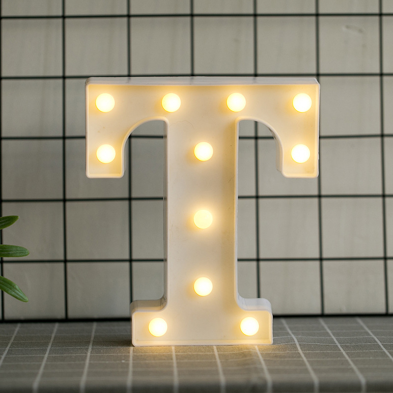 Led Letras T 3d Luces Foco Lampara Decora Abecedario