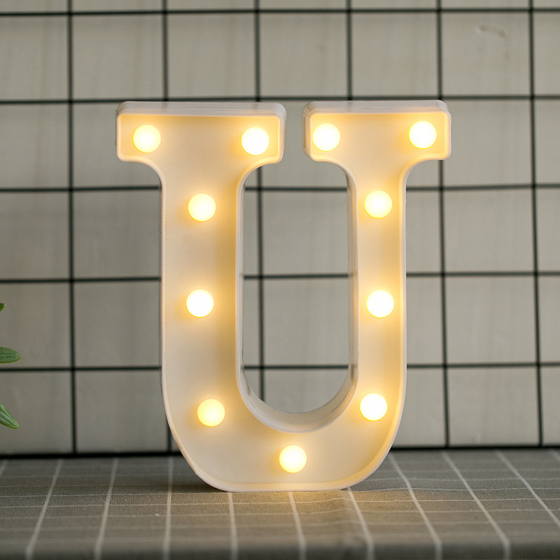Led Letras U 3d Luces Foco Lampara Decora Abecedario