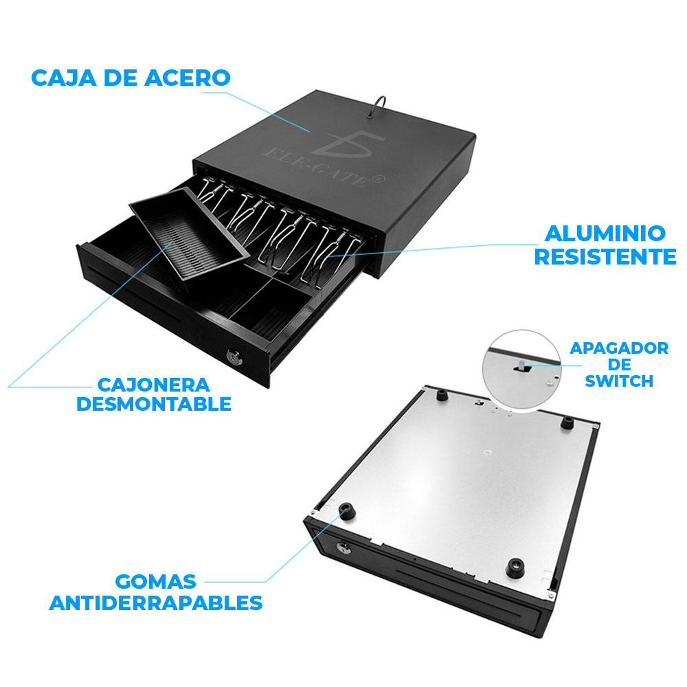 Cajón de Dinero Metálico con Bandeja Ajustable Rj 11 - Image 5