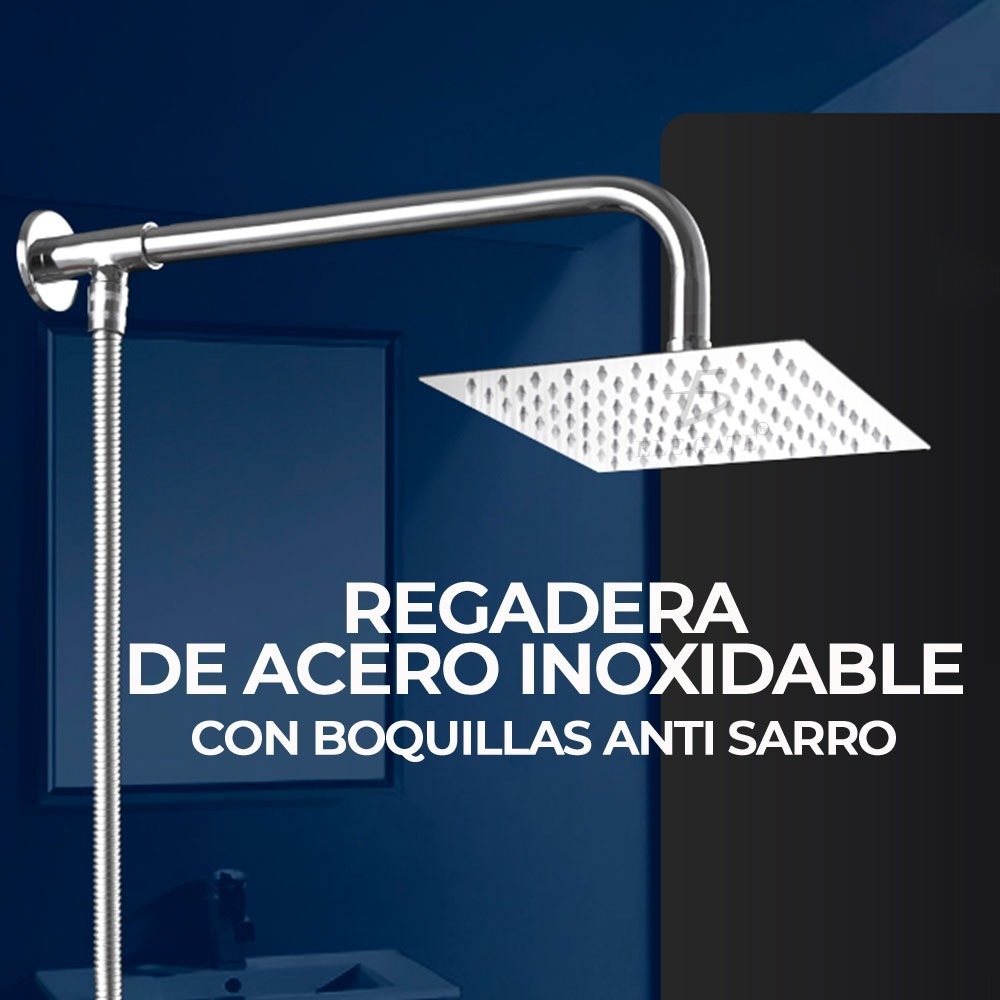 Regadera Cuadrada Tipo Lluvia de Acero Inoxidable - Image 4