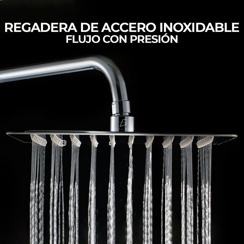 Regadera Cuadrada Tipo Lluvia de Acero Inoxidable - Image 5