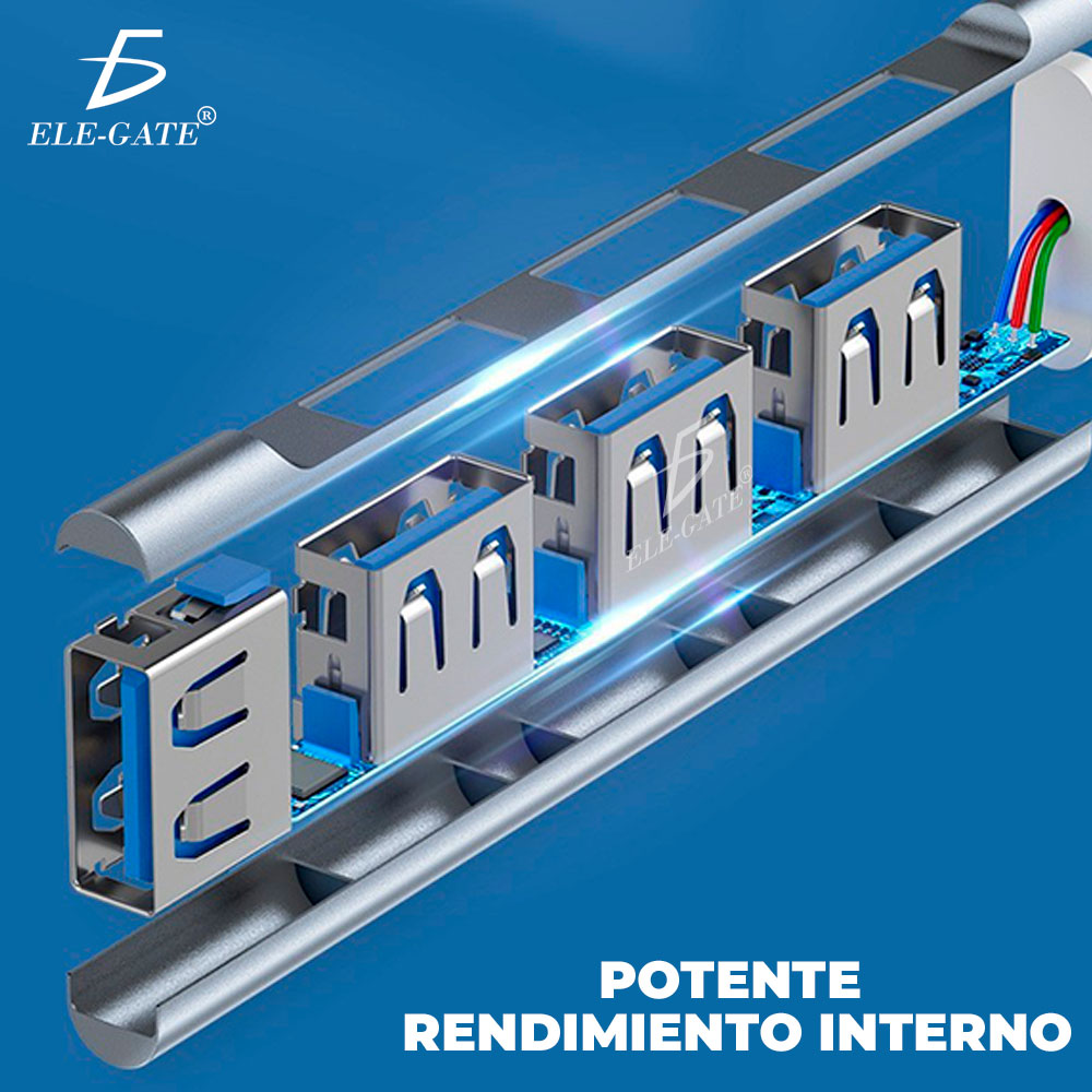 Adaptador Hub Usb 3.0 4 Puertos Para Laptop Windows - Image 4